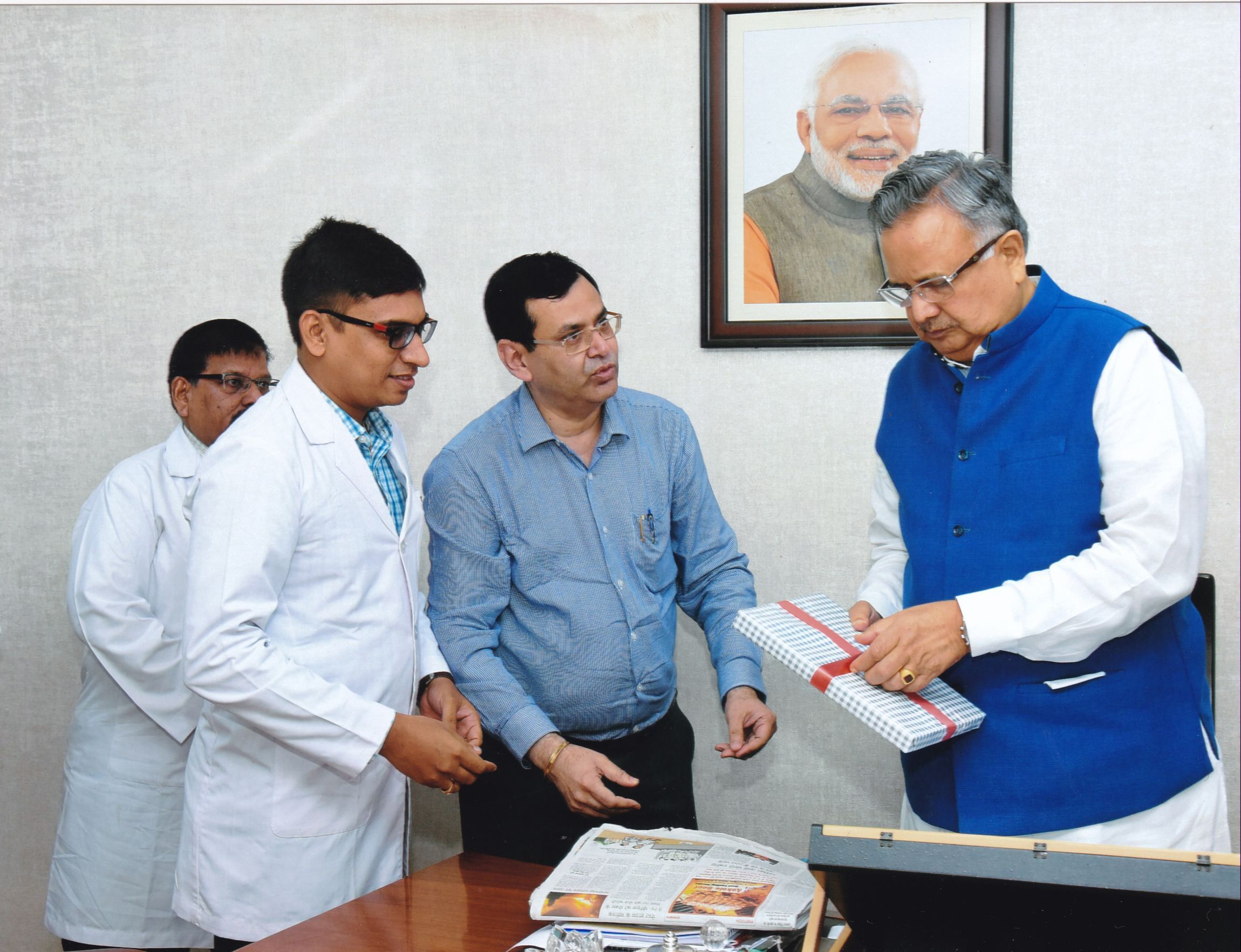 Photographs of releasing of NMHS of India, 2015-2016 by Hon’ble Chief Minister of Chhattisgarh.