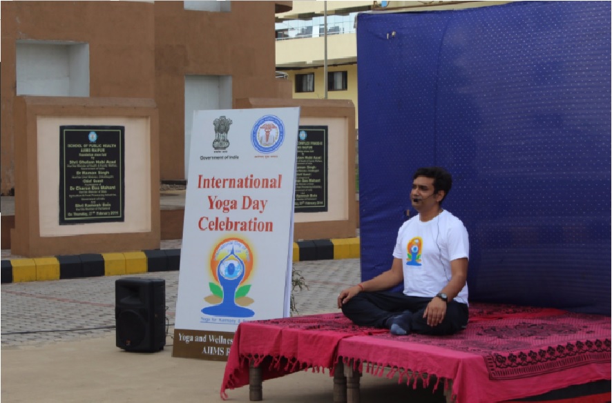 International Yoga Day Celebrated at AIIMS Raipur.